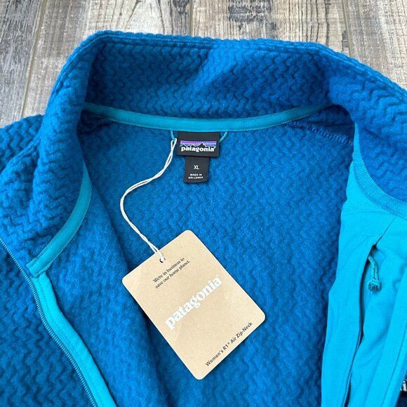 New Patagonia R1 Air 1/2 Zip Neck Women's XL Lagom Blue Pullover Fleece Pullover - Picture 5 of 9